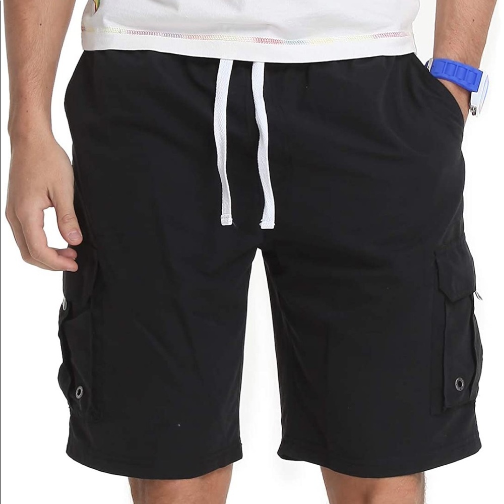Actleis Mens Trunks Long Board Shorts Quick Dry w Soft Mesh Lining, Cargo Pocket